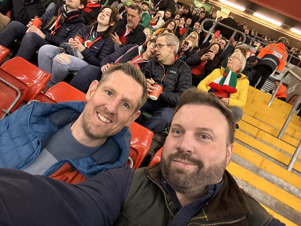 With Steve R and Sarah, Wales Rugby