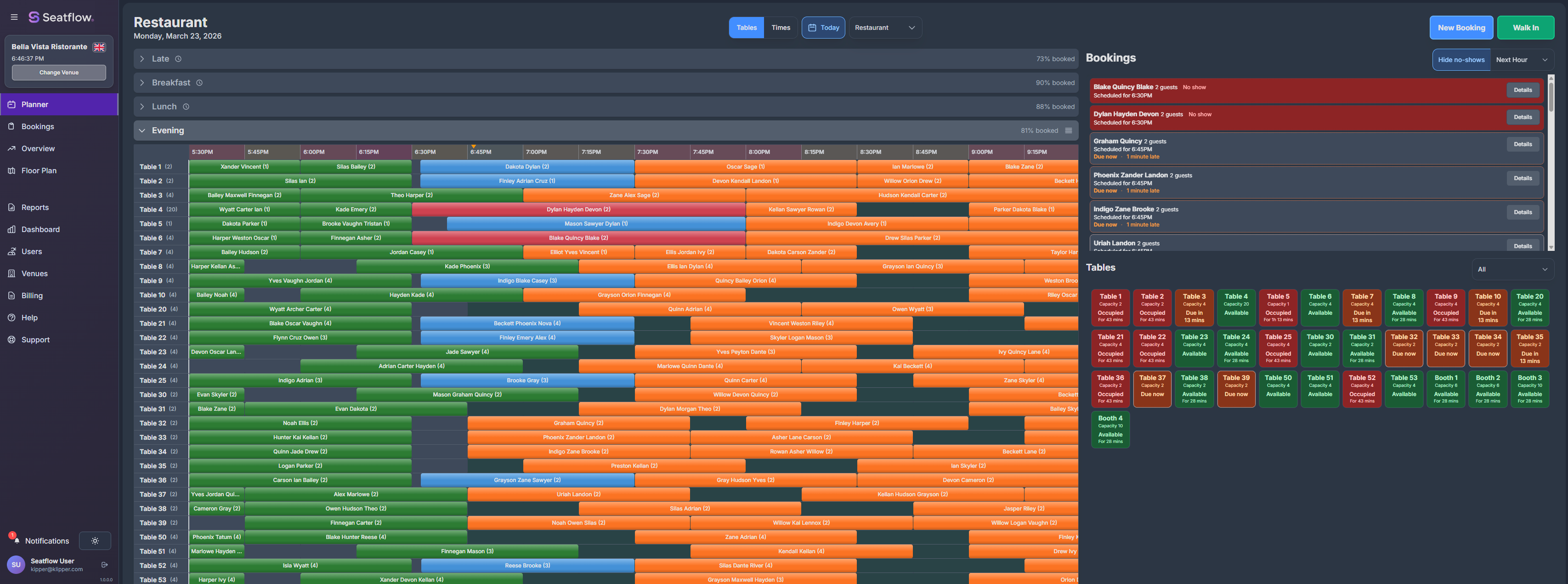 Seatflow live planner